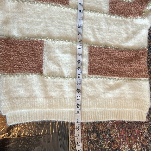 Vintage🧚♀️Compañía Fantástica Colorblock Glitter Strip Sweater Size S - Picture 13 of 16